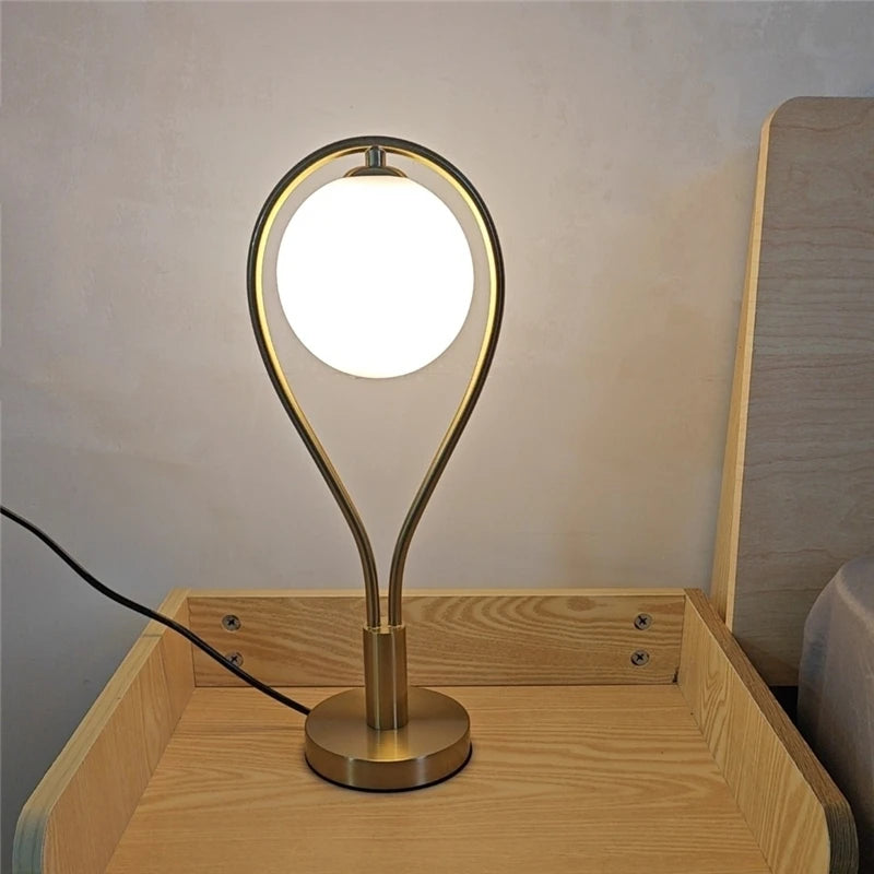 lampes de sol led artistiques en forme de raquette avec boule de verre - vue 6 sur 7