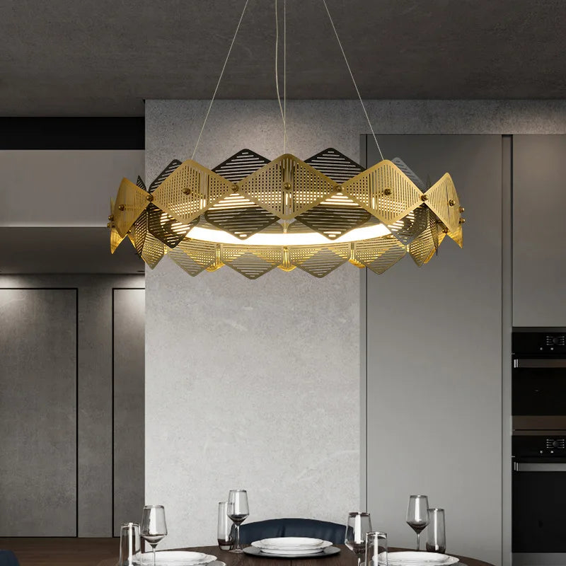 lustre post-moderne en acier inoxydable suspension led minimaliste italienne