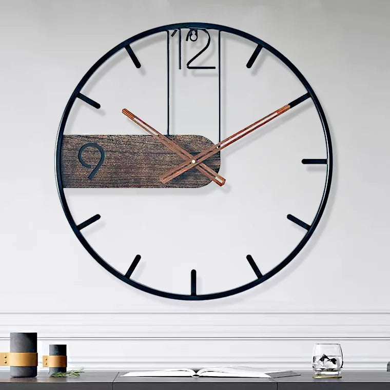 horloge suspendue en fer créative au design nordique - vue 3 sur 4