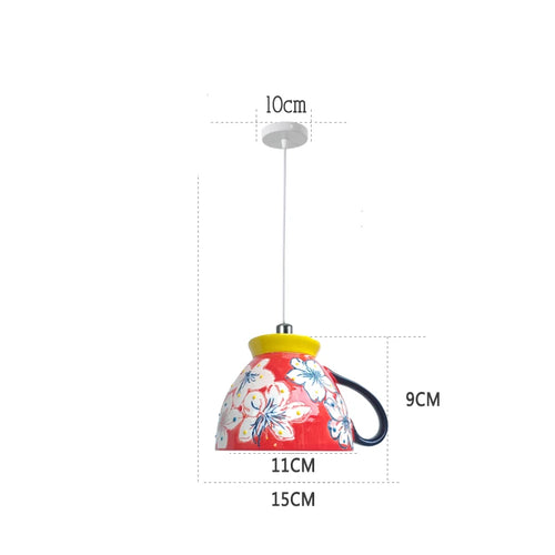 suspension en céramique design art thé éclairage led g4 - vue 21 sur 30