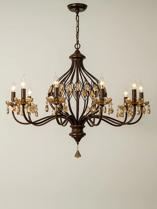 lustre vintage en cristal à led pour hôtel et restaurant - vue 5 sur 9