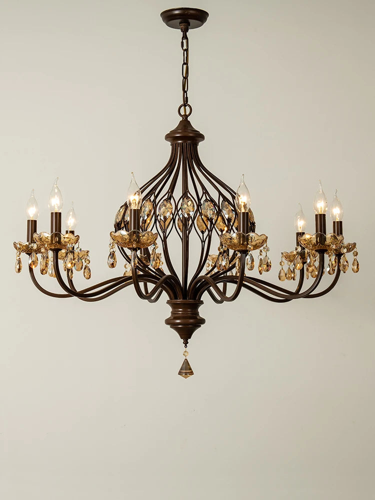 lustre vintage en cristal à led pour hôtel et restaurant - vue 5 sur 9