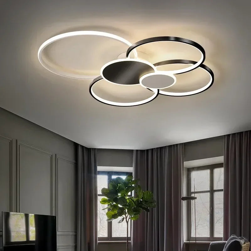 plafonnier Anneau moderne LED Simple variateur intelligent pour chambre à manger salon Hall éclairage intérieur