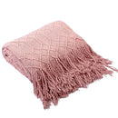 plaid tricot léger doux pompons style cosy salon