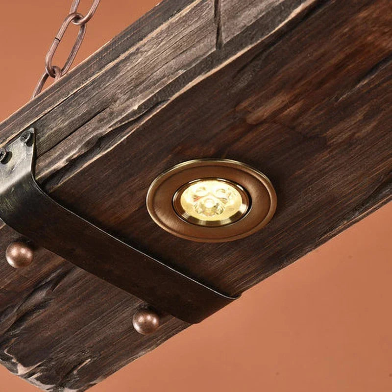 Industrial style Bar pendant light LOFT Retro Solid Wood Pendant Lamps Personality E27 Edison Bulb  Suspension  home decoration - vue 4 sur 7