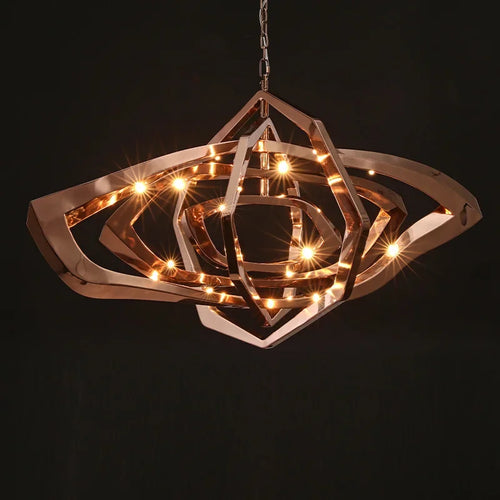 New Designer LED Living Room Chandeliers Stainless Steel Creative Dining Bedroom Lighting Postmodern Light Luxury Hanging Lamps - vue 2 sur 6