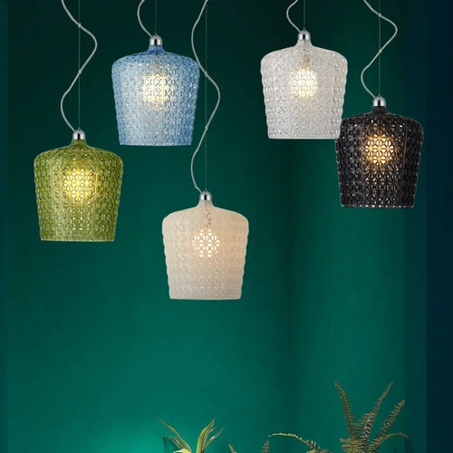 lustre italien moderne creux décoratif avec lumières led acryliques - vue 2 sur 16