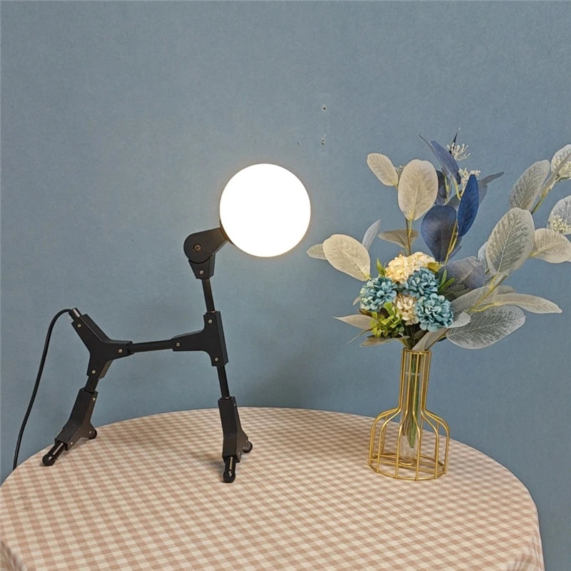 lampe de sol art abstrait animaux fer décoration nordique - vue 3 sur 7