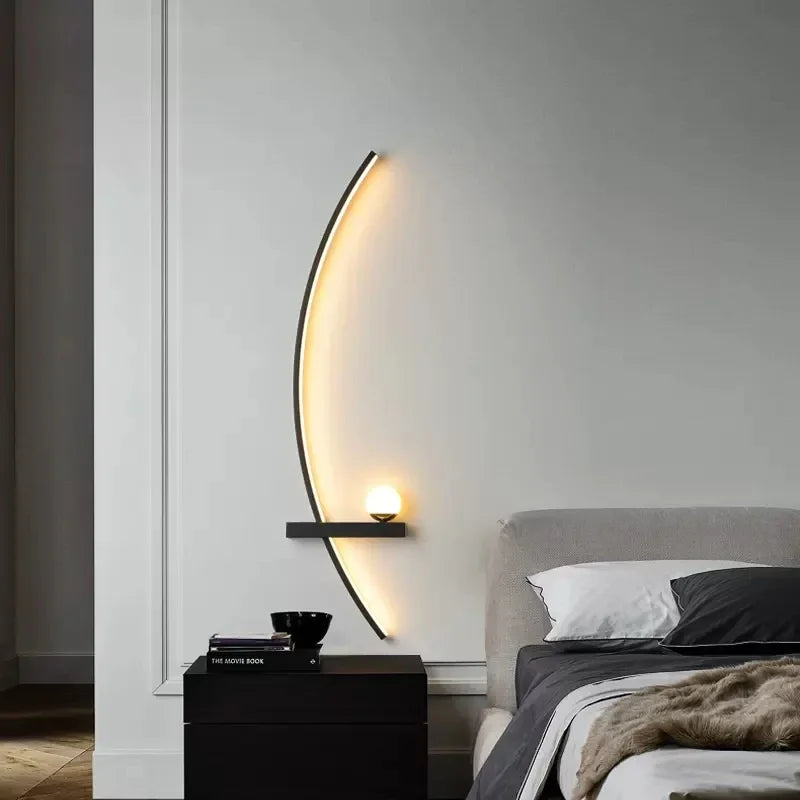 Lampe de applique murale LED moderne minimaliste noir ou applique murale décorative pour chambre chevet étude maison éclairage intérieur lustres lumières