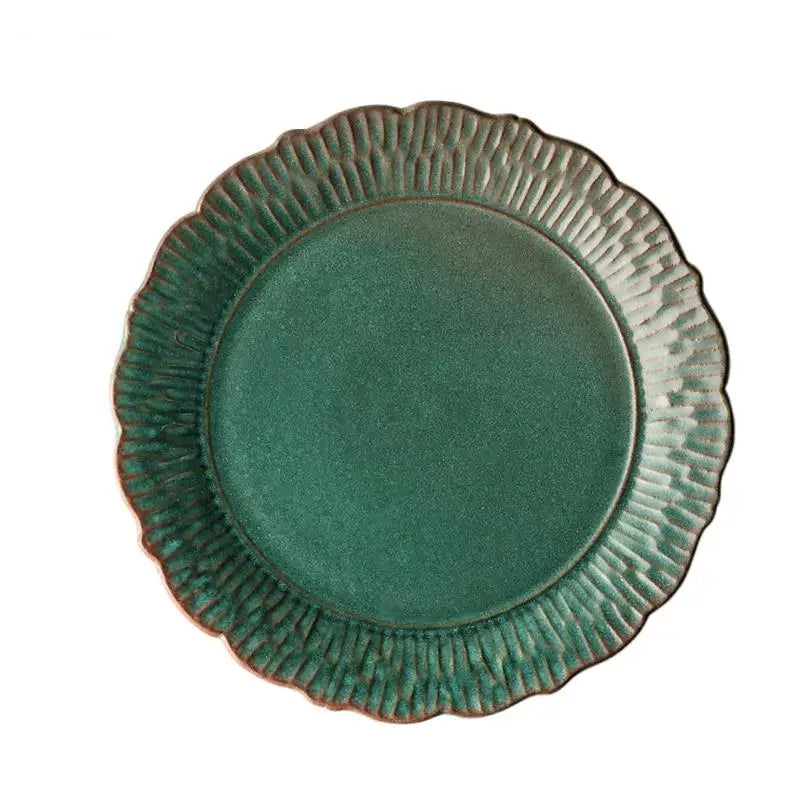 Assiettes plates ceramique relief style retro restaurant - vue 7 sur 7