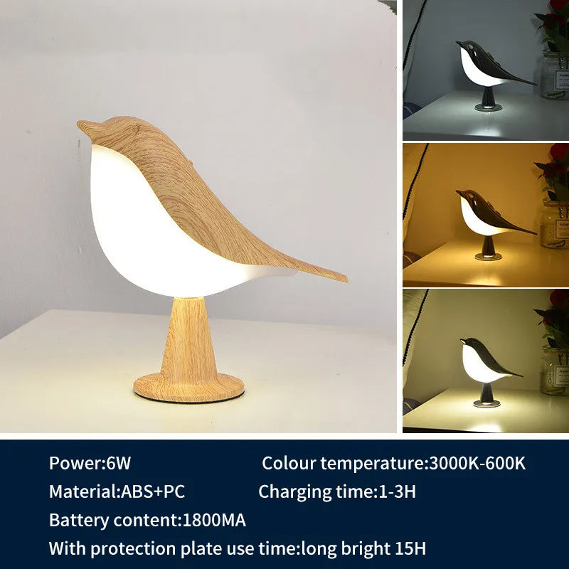 lampe chevet led bois interrupteur tactile moderne simple décoratif intérieur - vue 8 sur 11