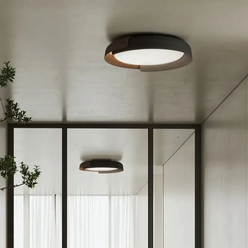 SANDYHA nordique Led ronde plafonnier Original Grain de bois éclairage chambre salon salle à manger étude décor à la maison Design Luminaire - vue 5 sur 13