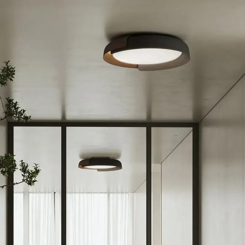 SANDYHA nordique Led ronde plafonnier Original Grain de bois éclairage chambre salon salle à manger étude décor à la maison Design Luminaire