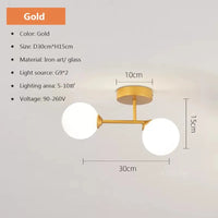 Plafonnier en verre moderne minimaliste noir or 1/2 têtes éclairage intérieur pour couloir allée balcon entrée vestiaire luminaires