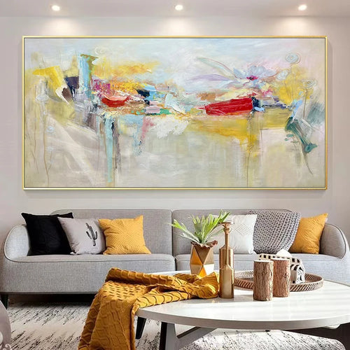 Tableau peinture abstraite personnalisée décorative peinte à la main sur toile - vue 2 sur 7