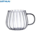 Tasse café verre borosilicate rayures créatives 400 ml