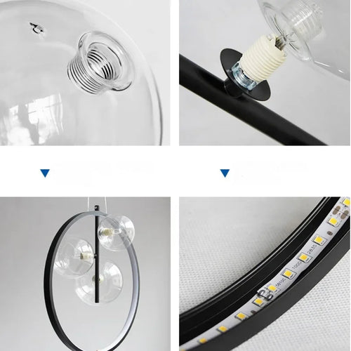 suspension moderne en verre à bulles pour restaurant et décoration intérieure - vue 6 sur 9