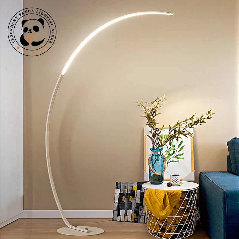 Moderne LED Noir Blanc Lampadaires Art Lampadaires Maison Intérieur Salon Dimmable À Distance RVB Chambre Foyer Décor Coin Lumière
