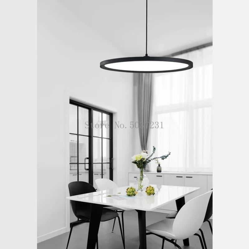 lustre moderne à led au design nordique minimaliste circulaire