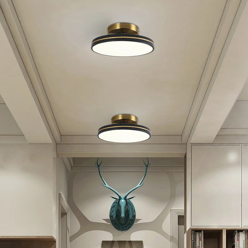 Plafonnier moderne led doré et métal - vue 5 sur 12