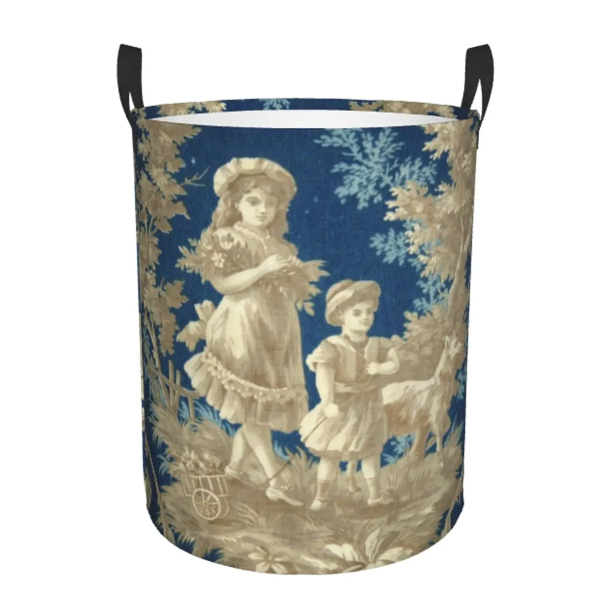 panier à linge pliable personnalisé classique en toile de jouy pour jouets - vue 30 sur 29