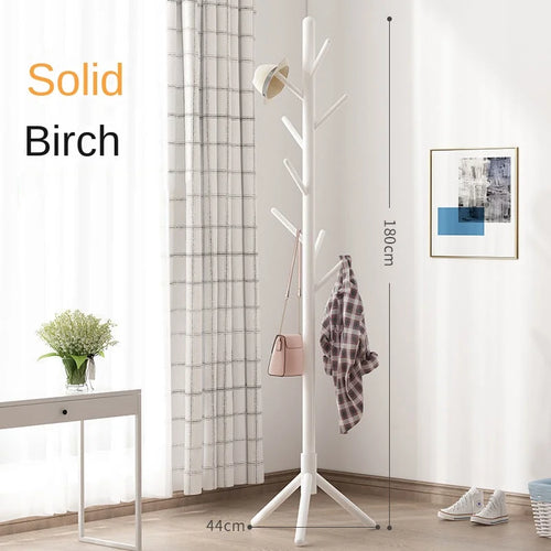 porte-manteau vertical en bois massif pour vêtements et accessoires - vue 11 sur 14