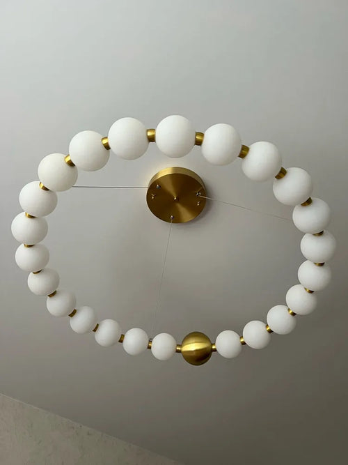 Anneau rond nordique LED lustre de plafond acrylique or pour salle à manger salon Table centrale chambre suspension éclairage décor luminaire - vue 7 sur 19