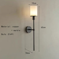 applique murale vintage en laiton et marbre naturel pour un éclairage élégant