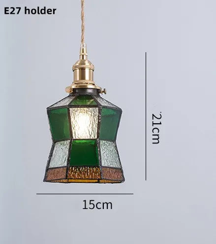 suspension nordique en verre teinté et cuivre élégant - vue 18 sur 25