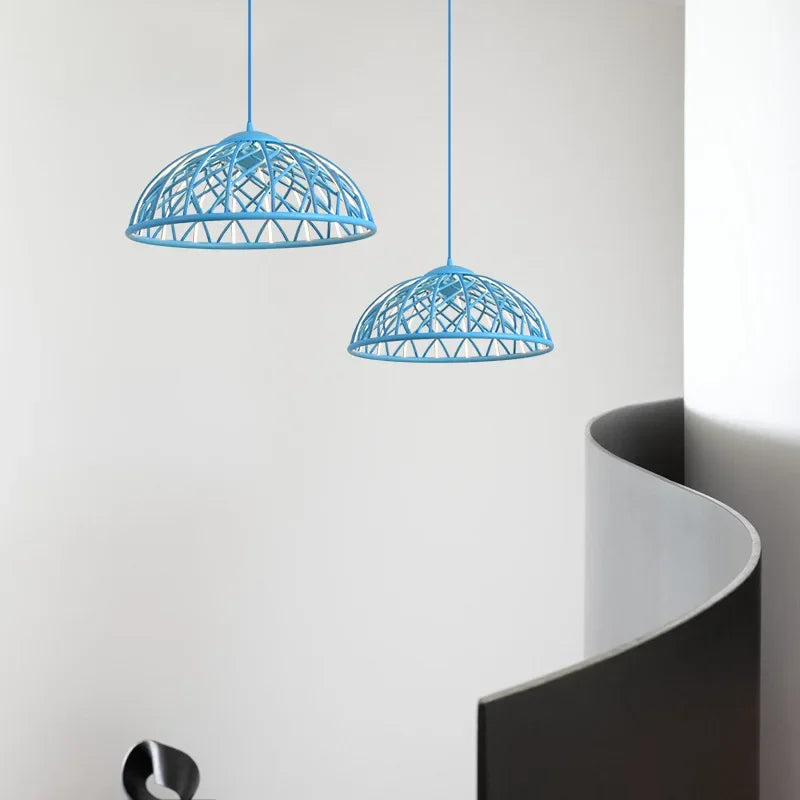 suspension moderne en corde tressée avec lumière led décorative - vue 5 sur 9