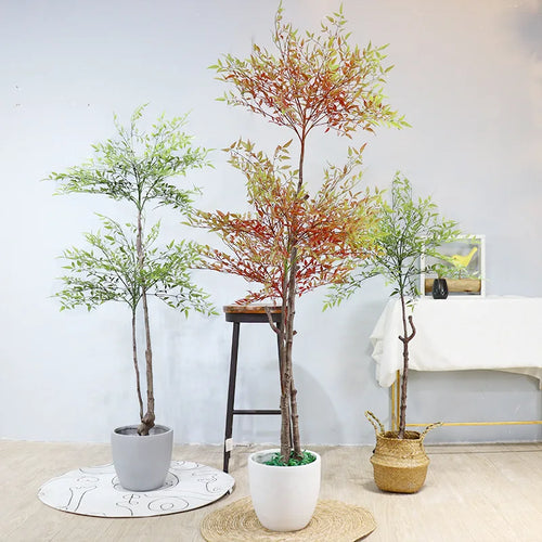 grandes branches artificielles de nandina palmier tropical pour décoration intérieure - vue 3 sur 6