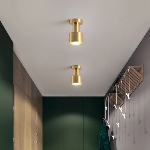 Balcony, American All Copper Ceiling, Small Ceiling Lamp, Nordic Modern Simple Cloakroom, Creative Porch, Entrance Hall Lamp - vue 2 sur 9