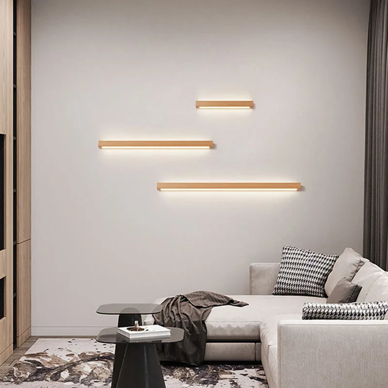 applique murale led en bois nordique à gradation