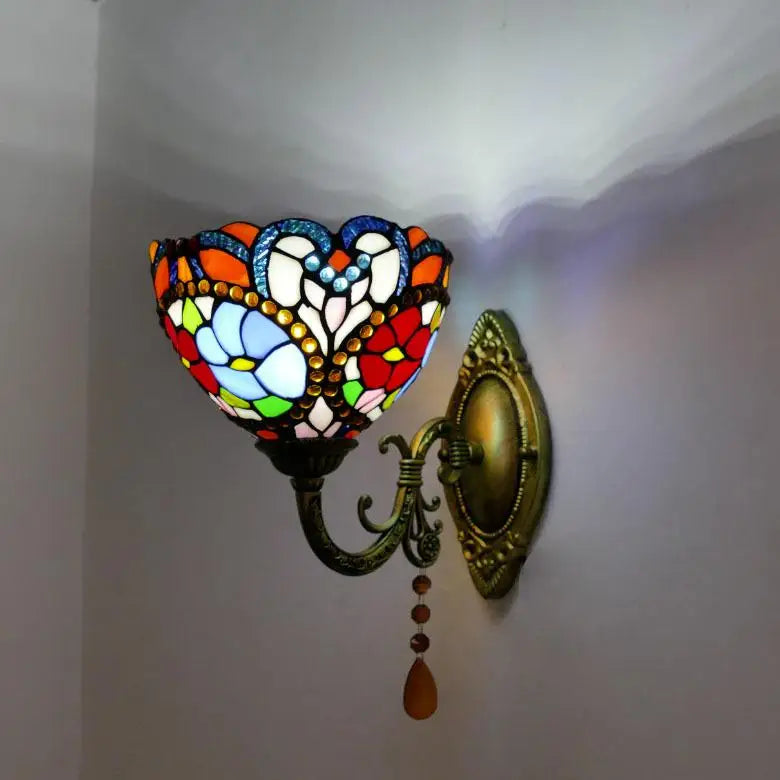 applique murale en verre méditerranéen style vintage éclairage LED - vue 10 sur 10