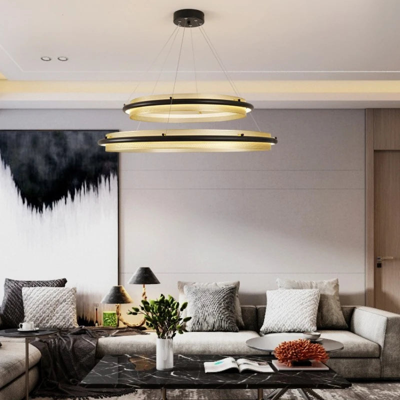 lustre led circulaire de luxe design moderne décoratif - vue 3 sur 14