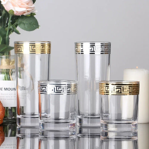 Verre à vin cristal style europeen bord argent
