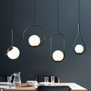 Suspension Anneau en métal noir LED