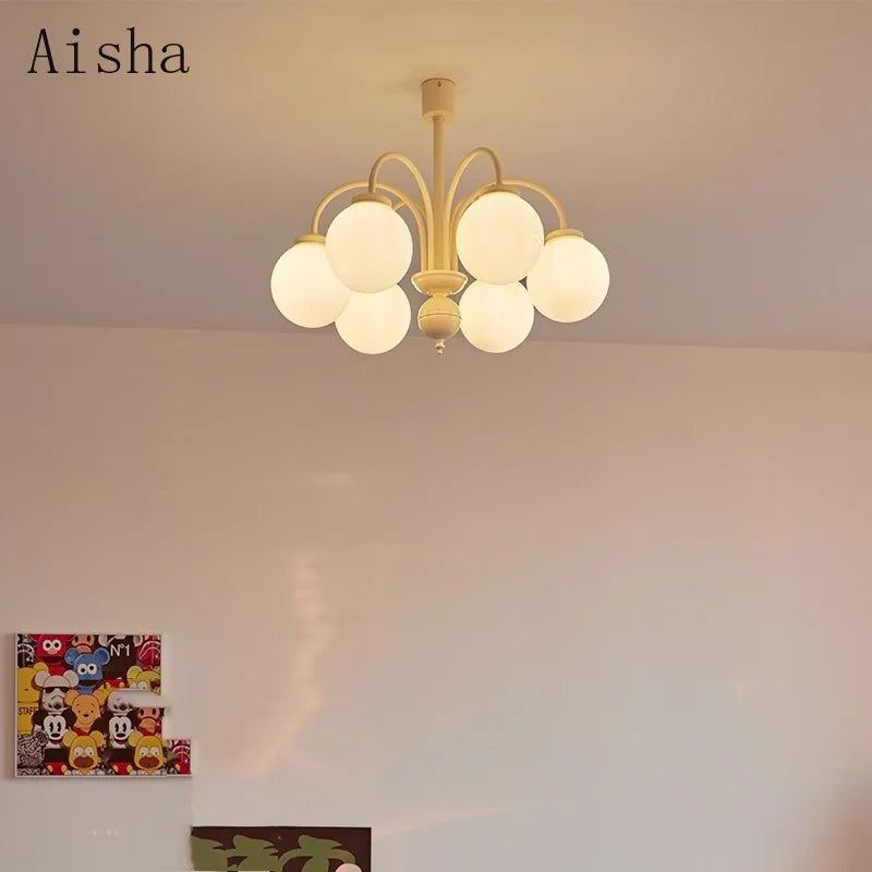 lustre rétro en verre pour décoration intérieure à plusieurs têtes - vue 3 sur 9