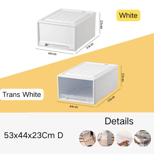 tiroirs empilables en plastique transparent pour rangement pratique - vue 24 sur 48