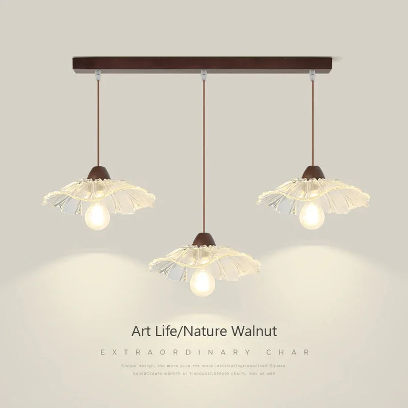 lustre minimaliste vintage en verre de cristal pour loft japonais