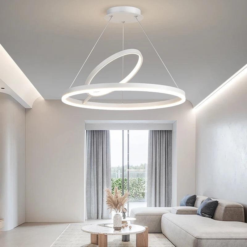 lustre led moderne nordique simple style anneau - vue 4 sur 12