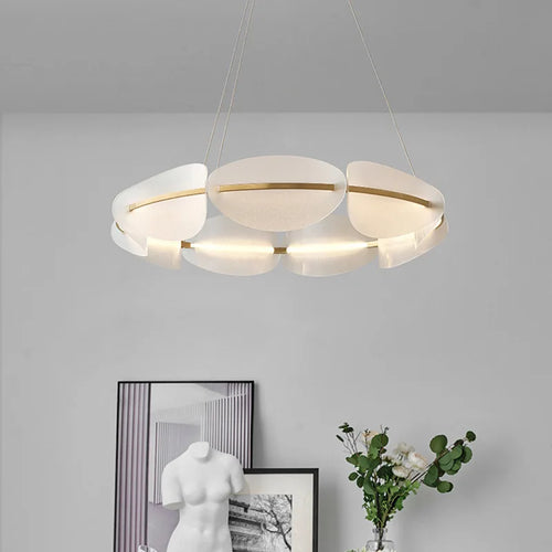 lustre nordique led en acrylique avec design de pétale - vue 3 sur 9