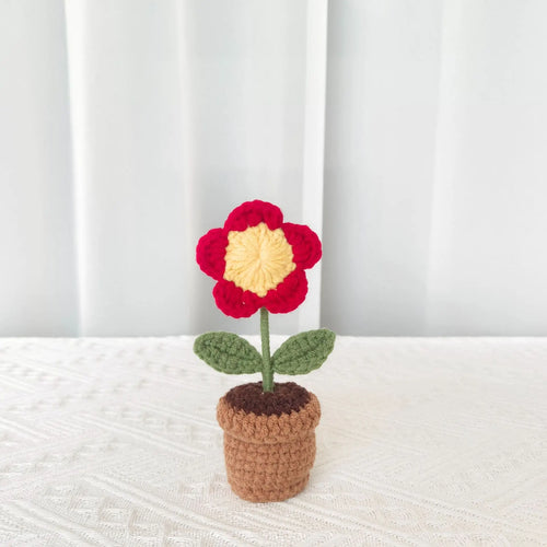 plante en pot tricotée à la main pour cadeau décoratif de saint valentin - vue 9 sur 19