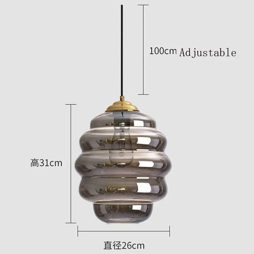 lustre moderne en verre pour cuisine et restaurant - vue 14 sur 15
