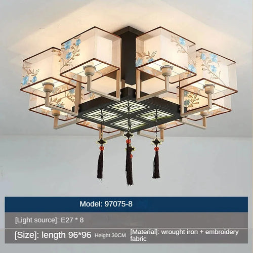 lustre chinois suspendu style moderne pour une ambiance simple - vue 12 sur 19