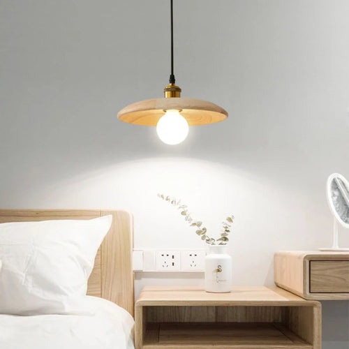 lampe suspendue nordique en bois massif pour intérieur décoratif - vue 6 sur 8