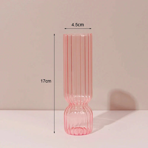 bougeoir en verre décoratif à rayures coniques pour événements festifs - vue 21 sur 30