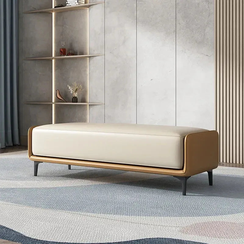 tabourets en cuir italien design pour salon et chambre - vue 12 sur 15