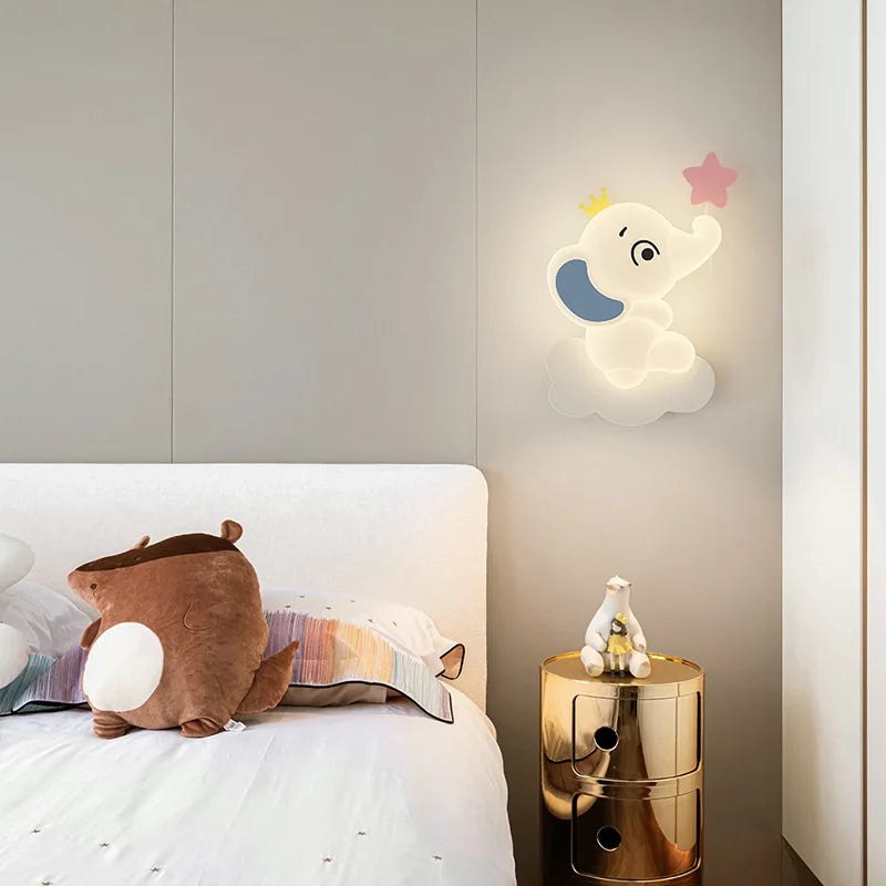 applique murale moderne éléphant pour enfant lumière douce - vue 4 sur 12