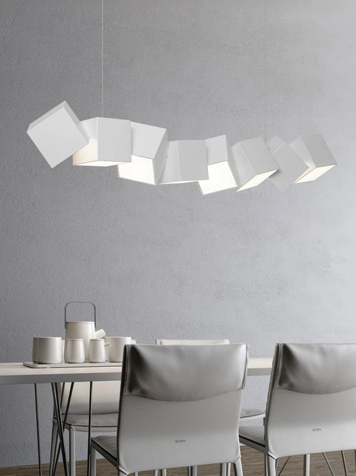 lustre moderne simple nordique luxe longue barre suspension lampe